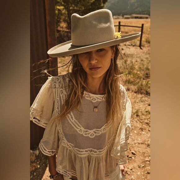 Free People White Sands Felt Hat x PETER GRIMM main image 3